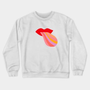 Red lips rainbow tongue Crewneck Sweatshirt